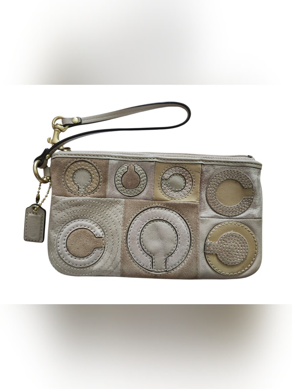 Coach Madison Mia Collection Inlaid Signature C Patchwork Wristlet EUC